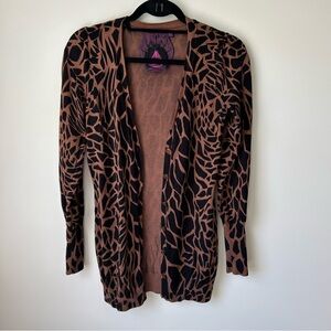Twelve by Twelve Brown/Black Animal Print Cardigan